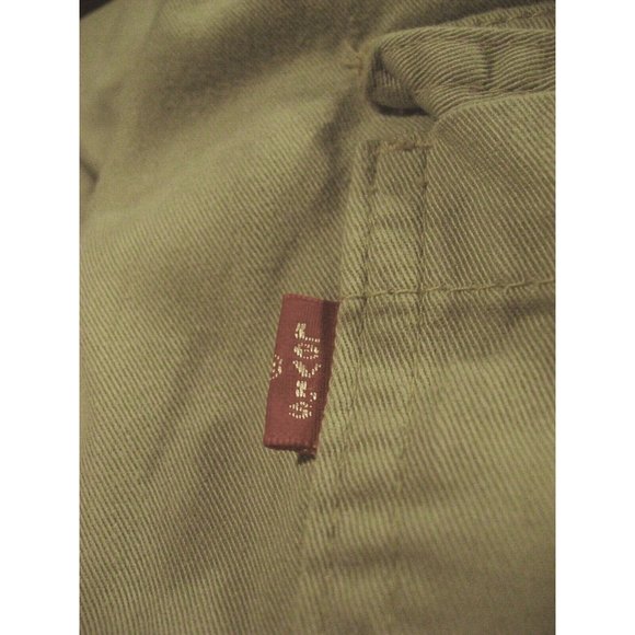 Levis Jeans Womans Capris Small  29 w Cropped Khaki Brown Tan Draw String - Picture 6 of 10